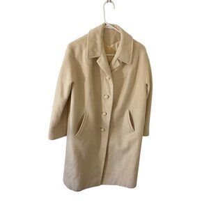 Vintage Cashmere Women's Cream 60's Button Front Coat - L/XL